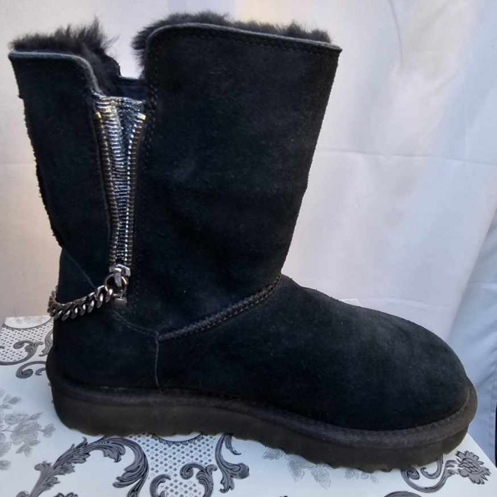 UGG Special Edition Chain And Sparkle Black Suede Women's Boots